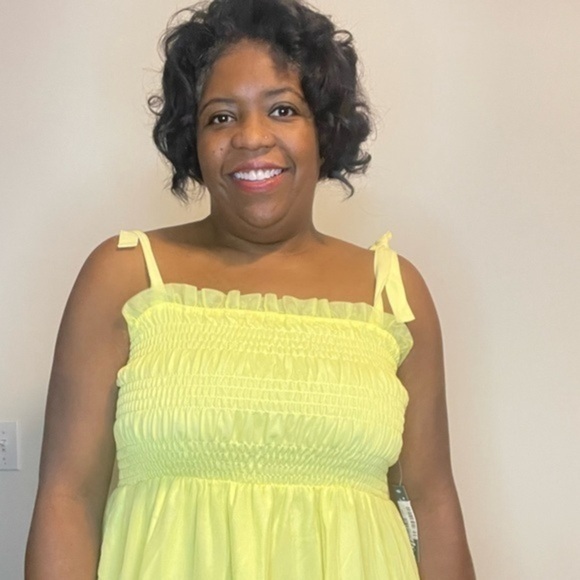 ModCloth milkmaid dress a little Ray of sunshine butter Yellow Chiffon New Small - Picture 2 of 7